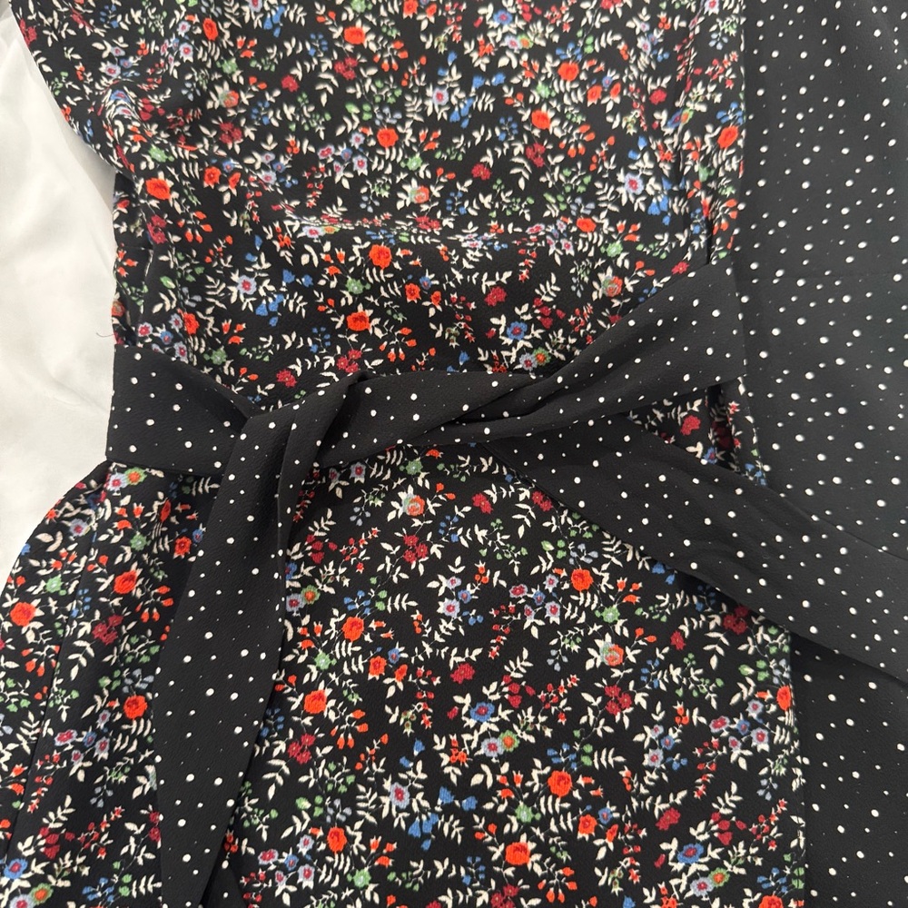 TOPSHOP Mix & Match Floral Spot Wrap Dress | Size 0 - Picture 4 of 9